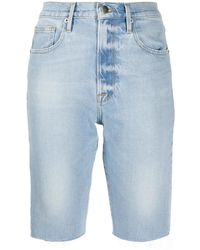 FRAME - Short En Jean À Effet Délavé - Lyst
