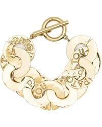 Patou - Logo-Engraved Hammered-Effect Bracelet - Lyst