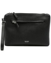 Tom Ford - Grained Leather Clutch Bag - Lyst