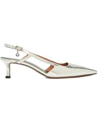 Maje - Metallic-Finish Slingback Heeled Pumps - Lyst
