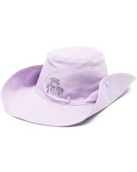 The Attico - Logo-Embroidered Wide-Brim Hat - Lyst