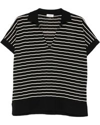 Agnona - Striped V-Neck T-Shirt - Lyst