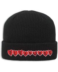 Pleasures - Hearts-Motif Beanie Hat - Lyst