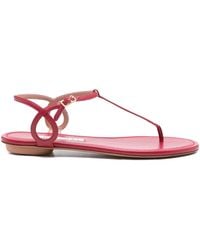 Aquazzura - Almost Bare Leather T-Bar Sandals - Lyst