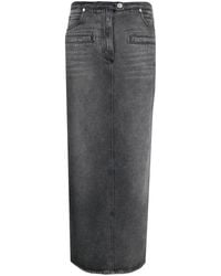 Courreges - Stonewashed Denim Long Skirt - Women's - Cotton - Lyst
