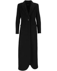 Emporio Armani - Long Single-Breasted Coat - Lyst