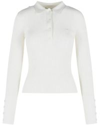 Courreges - Ribbed-Knit Polo Shirt - Lyst