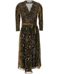 Diane von Furstenberg - Irina Snake-Print Midi Dress - Lyst