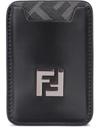 Fendi - Porte-Cartes En Cuir À Logo Ff - Lyst