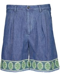 Valentino Garavani - Jacquard-Hem Denim Bermuda Shorts - Lyst