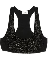 Elisabetta Franchi - Embellished Cropped Top - Lyst