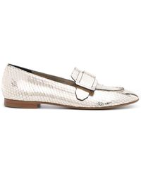 Roberto Del Carlo - Snakeskin-effect Leather Loafers - Lyst