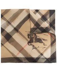 Burberry - Watercolour Check Silk Scarf - Lyst