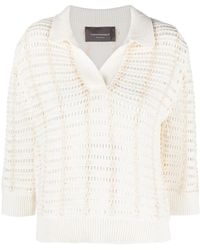 Lorena Antoniazzi - Three-Quarter Knitted Polo Shirt - Lyst