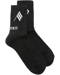 The Attico - Logo-Intarsia Ribbed-Knit Socks - Lyst