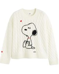 Chinti & Parker - X Peanuts Snoopy-Motif Cable-Knit Sweater - Lyst