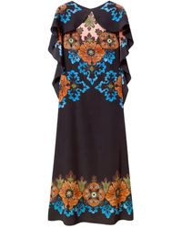 La DoubleJ - Floral-Print Midi Day Dress - Lyst