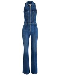 Elisabetta Franchi - Combinaison En Jean À Design Sans Manches - Lyst