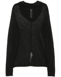 Rick Owens - Sheer Hooded Sweater - Lyst