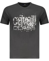 Roberto Cavalli - T-Shirt À Logo Imprimé Effet Taches De Peinture - Lyst