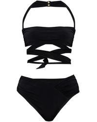 Balmain - Wrap-Effect Halter-Neck Bikini - Lyst