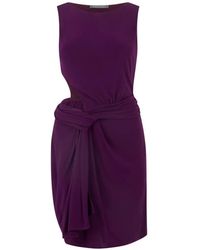 Alberta Ferretti - Draped Sleeveless Mini Dress - Lyst