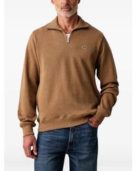 Lacoste - Quarter-Zip Logo-Patch Sweater - Lyst