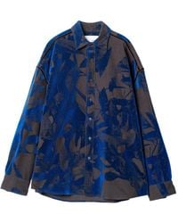 Yoshio Kubo - Chemise À Imprimé Graphique Floqué - Lyst