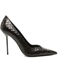Paris Texas - Lidia Python-Effect Pointed-Toe Heeled Pumps - Lyst