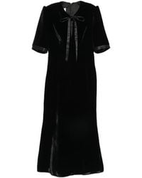 DE SANTIS - Robe Courte En Velours À Détail De Nœud - Lyst