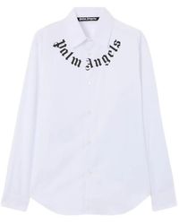Palm Angels - Logo-Print Long-Sleeve Shirt - Lyst