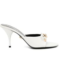 Versace - 85Mm Opera Bows Patent-Leather Mules - Lyst