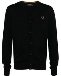 Fred Perry - Cardigan Con Scollo A V - Lyst
