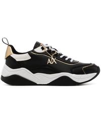 Armani Exchange - Logo-charm Leather Lace-up Sneakers - Lyst