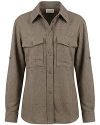P.A.R.O.S.H. - Chemise À Motif Pied-De-Poule Et Ornements De Strass - Lyst