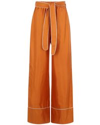 Raquel Diniz - Piping-Detail Belted Palazzo Pants - Lyst