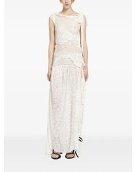 Daisy London - Flocked Frilled Maxi Dress - Lyst