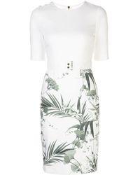 Ted Baker Midi-jurk Met Geprint Vlak - Wit
