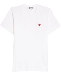COMME DES GARÇONS PLAY - Heart-embroidery Cotton T-shirt - Lyst