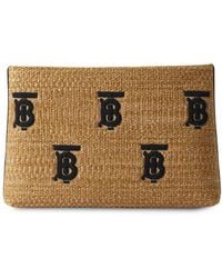 Burberry - All-over Logo Embellished Clutch Bag - Lyst