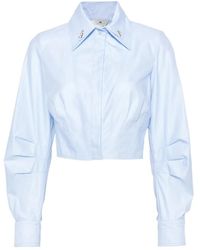 Elisabetta Franchi - Cropped Long-Sleeve Shirt - Lyst