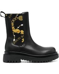 Versace Jeans Couture - Baroque-Print Ankle Boots - Lyst