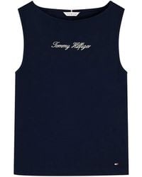 Tommy Hilfiger - Boat-Neck Logo-Detail Tank Top - Lyst