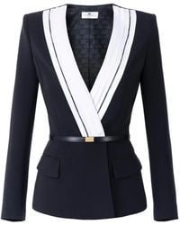 Elisabetta Franchi - Geplooid Jack Met Logo Afwerking - Lyst
