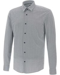 BOSS - Geometric-Pattern Long-Sleeve Shirt - Lyst