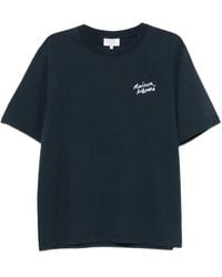 Maison Kitsuné - Logo-Embroidered T-Shirt - Lyst