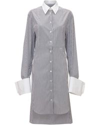 JW Anderson - Robe-chemise en coton à rayures - Lyst