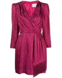 Saloni - Robe courte en soie à motif abstrait - Lyst