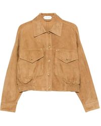 Versace - Suede-Effect Leather Jacket - Lyst