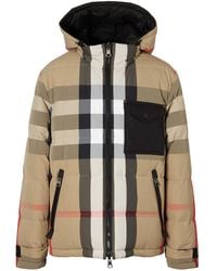 Burberry - Check Nylon Reversible Hooded Puffer Jacket - Lyst